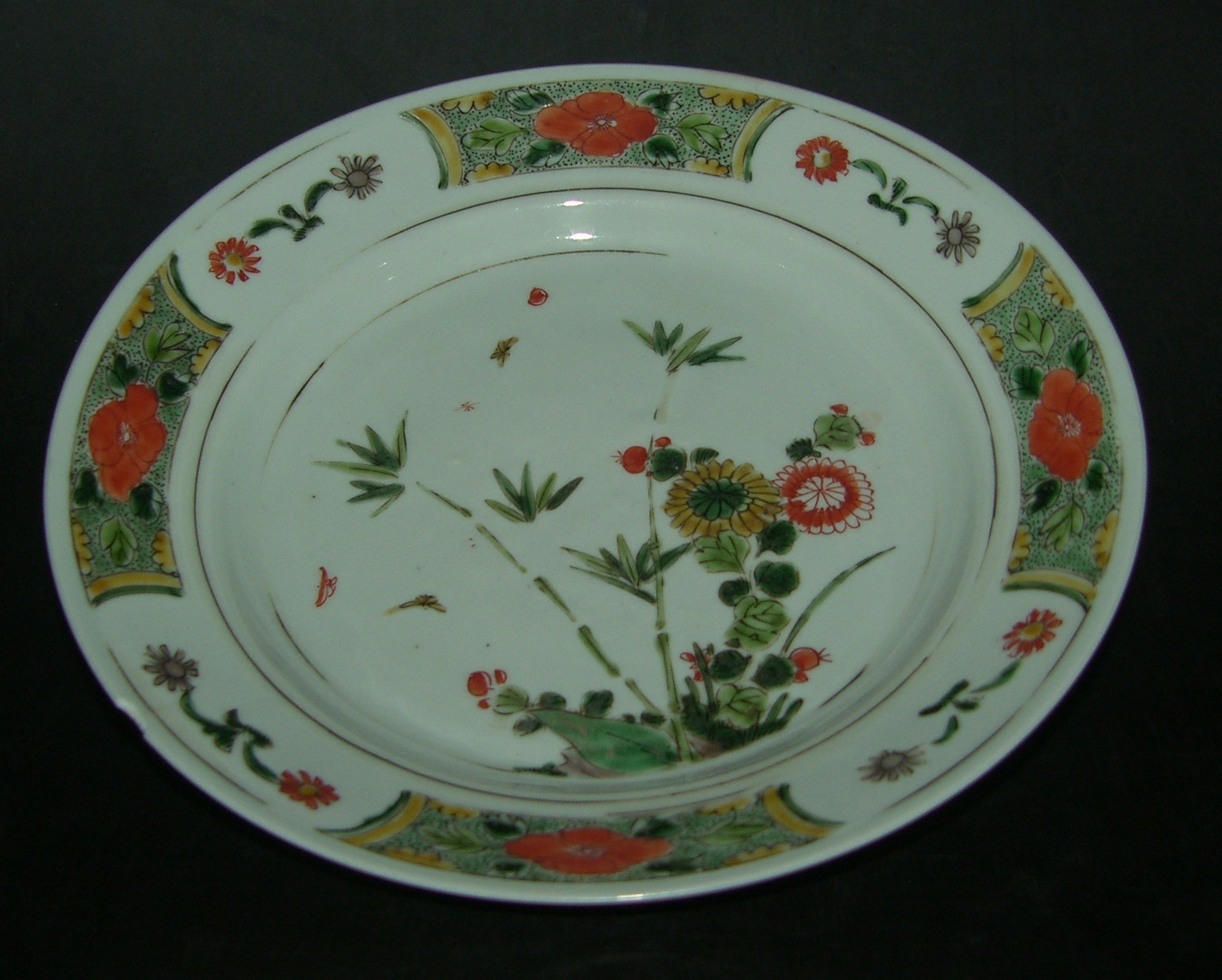 Chinese Kangxi Famille Verte Plate, Kangxi (1662-1722)