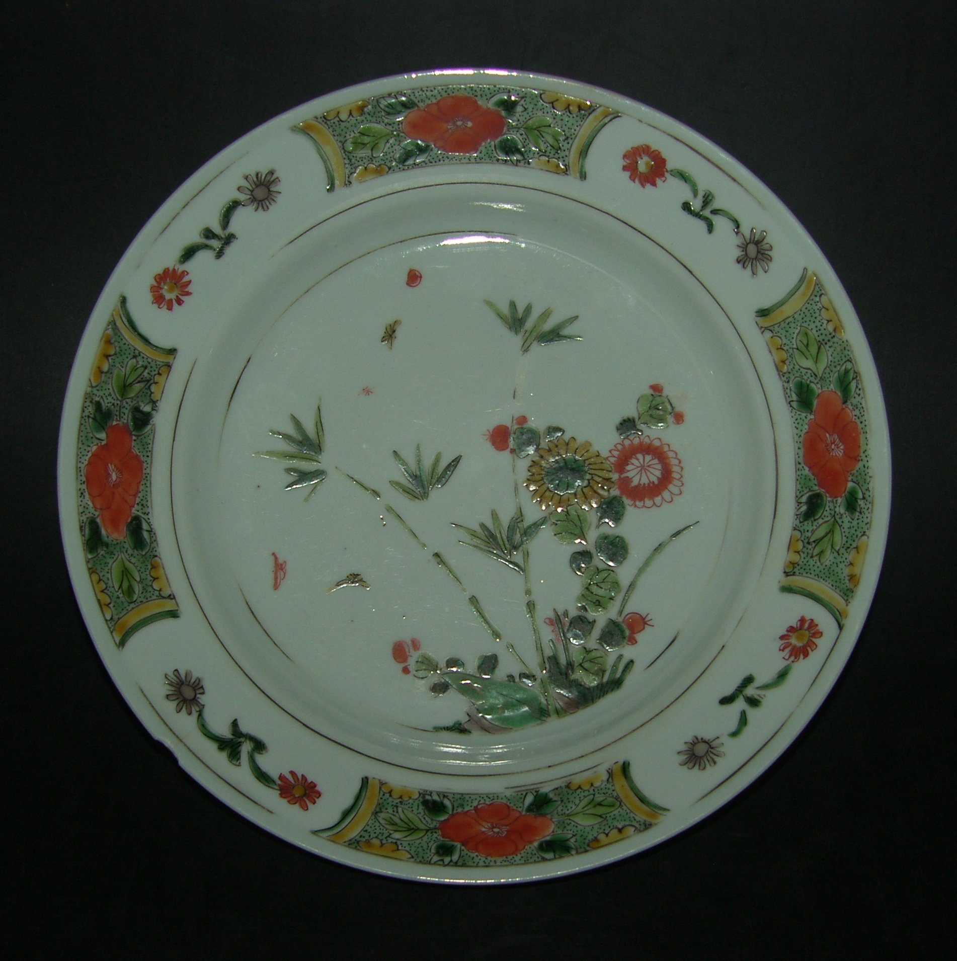 Chinese Kangxi Famille Verte Plate, Kangxi (1662-1722)