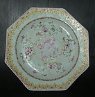 A famille rose "deer" plate, Qianlong (1736 - 1795)