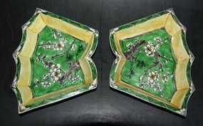 Famille Jaune sweetmeat dishes, Kangxi ( 1662-1722 )