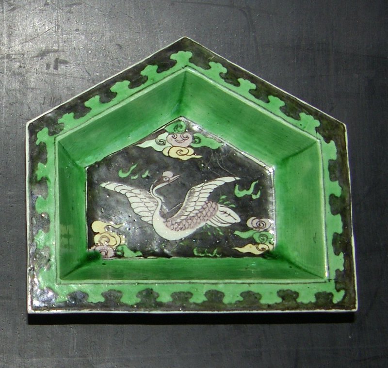 Famille noire biscuit dishes, Kangxi (1662-1722)