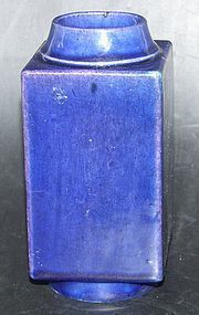 Blue Cong shaped vase, Qianlong ( 1736 - 1795 )