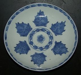 Small blue and white plate, Kangxi ( 1662 - 1722 )