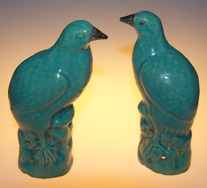 Two turquoise birds, Kangxi ( 1662 - 1722 )