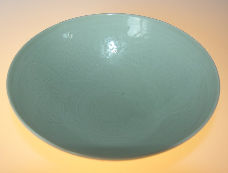 Bright celadon bowl, Late Qing