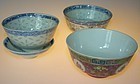 3 bowls, 19:th century
