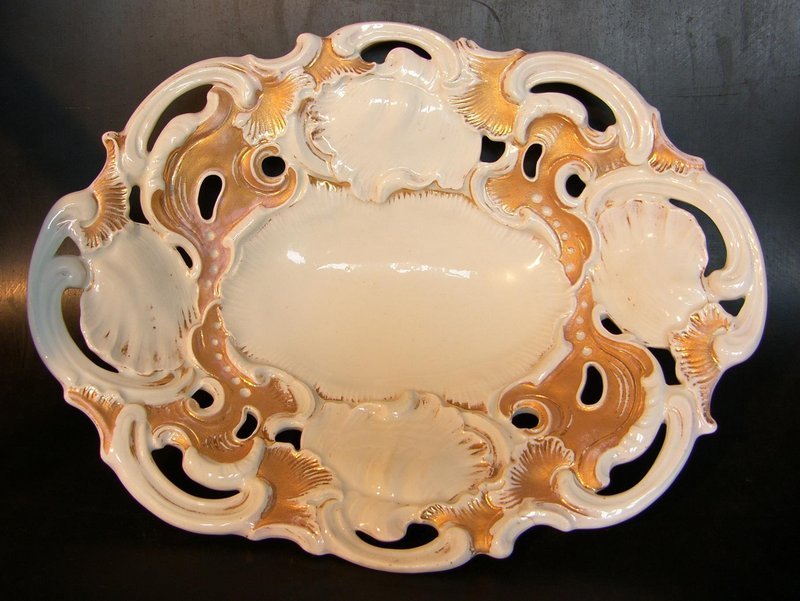 Meissen gold and bronze plate around 1850 - 1860