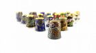 COLLECTION of 21 Vintage 1950s Chinese Cloisonne Enamel THIMBLES