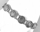 LOVELY 1960s Chinese Export Sterling Silver Auspicious BRACELET