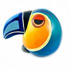 CHARMING 1960s SIGNED Mexico Painted Ceramic Toucan FIGURINE