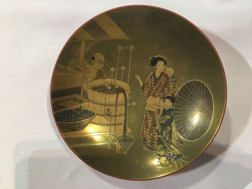 Japanese lacquer cup Kinji.Edo Meiji