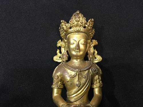 Buddha copper embossed Gilded.Kien Long Mark and period.