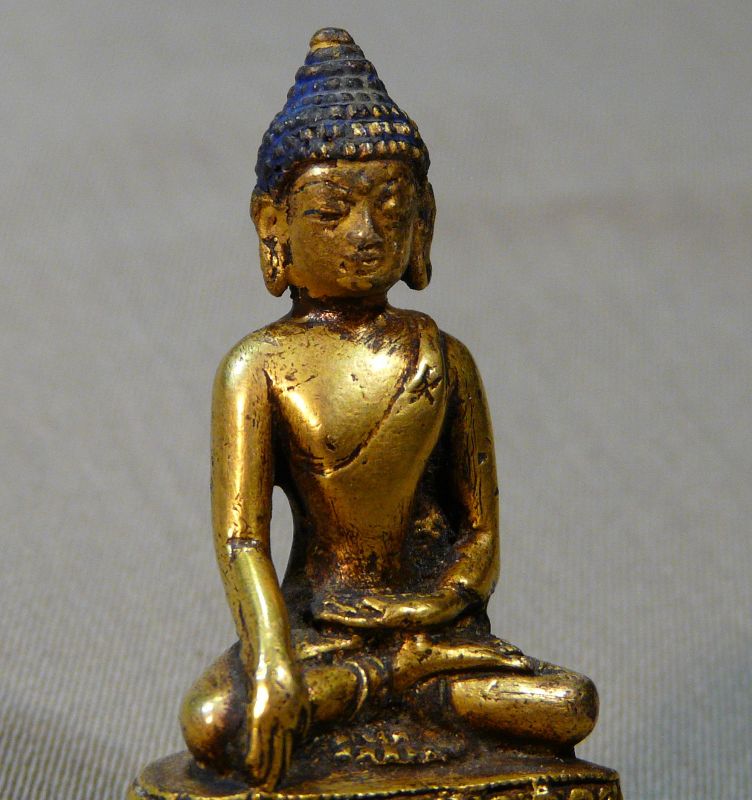 Cast bronze Buddha gilded. Tibet