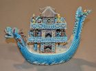 Adorable little Chinese porcelain boat. Qing dynasty