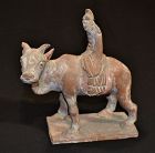 Lao tse on his buffalo. Terracotta Wei