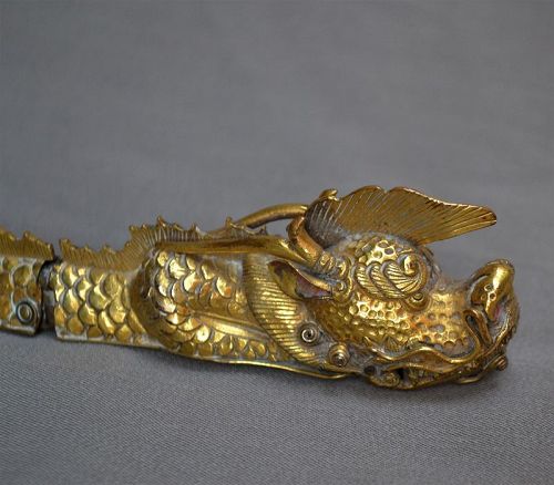 Articulated gilt copper dragon. Qing period