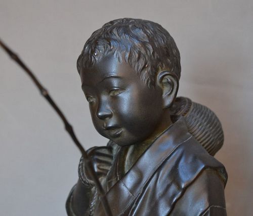 Cast bronze sculpture.Japan Meiji périod.