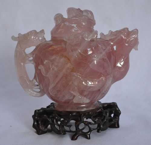 Pink rose crystal teapot. China 20th century