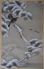 Silk painting/Landscape in winter.China or Japan.