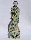 Lohan in porcelain "Famille verte" Qing dynasty.