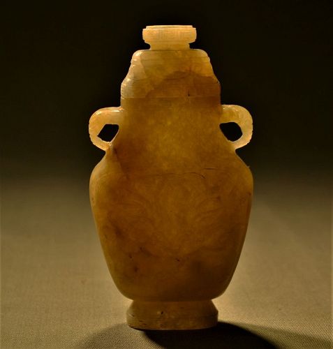 Jade covered vase carved with Taotie Masks.Qing Dynasty or earlier
