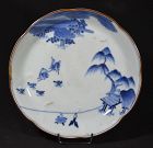 Japanese porcelain Plate.Arita kiln,kakiemon style.Edo 17th century
