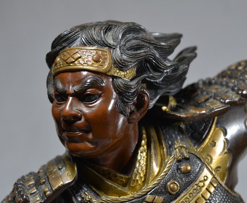 &quot;Samurai In Partially Gilded Bronze In The Style Of Miyao. Japan Meiji