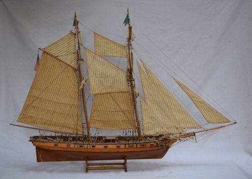 Model Of The American Corsair Ship "Prince De Neuchatel". N.Y 1812
