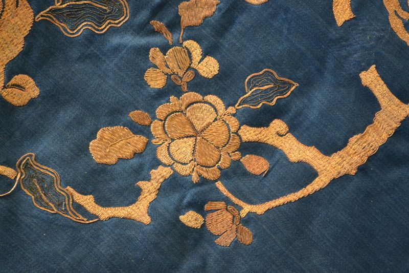 Silk embroidered chair top. China Qing period
