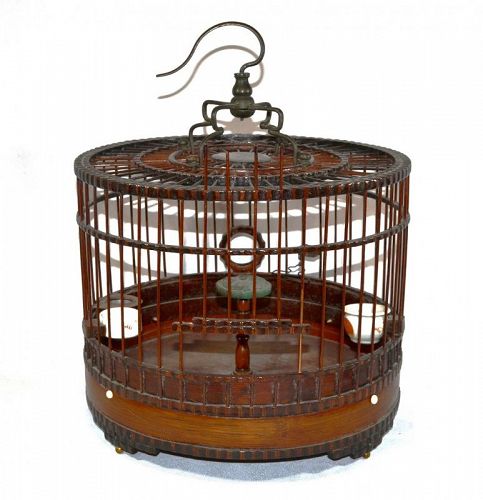 Bamboo bird cage.China Qing period 19th century.