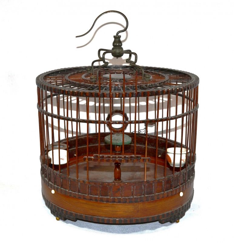 Bamboo bird cage.China Qing period 19th century.