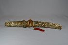 Japanese carved bone dagger (Tanto). Signed. Meiji period. Late 19th c