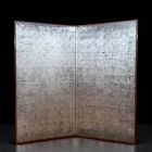 Elegant Meiji-Era Two-Panel Silver Leaf Screen