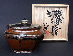 Kawai Buichi, great octagonal water jar with lid (mizusashi)