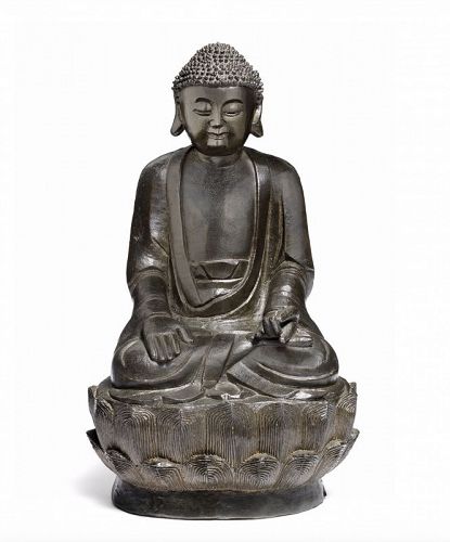 Antique, Ming Dynasty bronze Buddha Sakyamuni