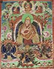 Small Thangka depicting a Gelugpa Master. 19th cent.