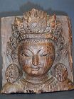 Nepalese Wood Sculpture of Dipankara Buddha Head