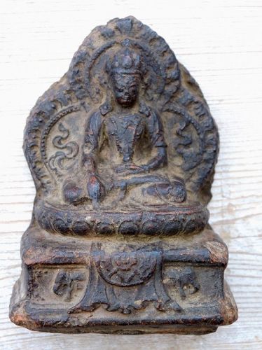 Antique, Rare Tsatsa Clay Image of Dhyani-buddha Akshobya