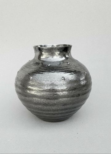 Silver Vase by LNT Uchidashi Master Sekiya Shiro (1907-1994)