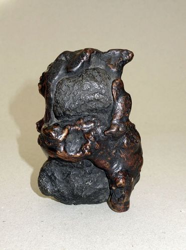Rare Spirit Stone Daruma (Ishikami), Natural Rootwood Embracing Stone.