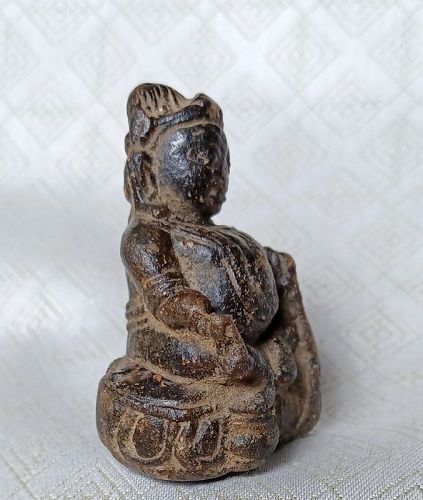 Rare & Small Gao Box Stone Image of God of Wealth Jambala