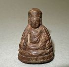 Small Tibetan Buddhist Votive Clay figure Tsa Tsa of a Buddhist Master