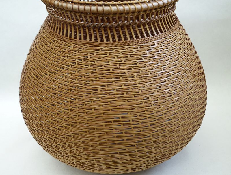 Okasaki Chikuhousai II, Bamboo Flower Basket, Hanakago