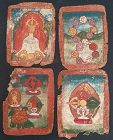 Collection of 10 Buddhist and Bonpo ritual cards tsakli)