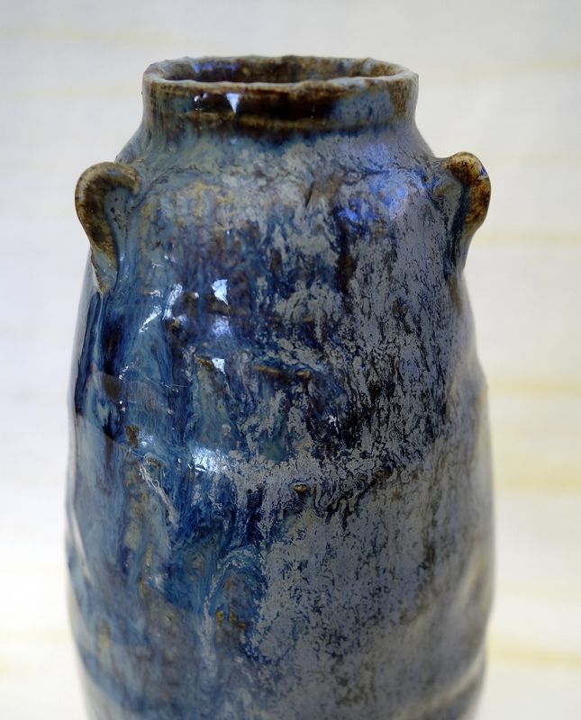 Japanese Rare and Elegant Stoneware Vase By Ito Tozan