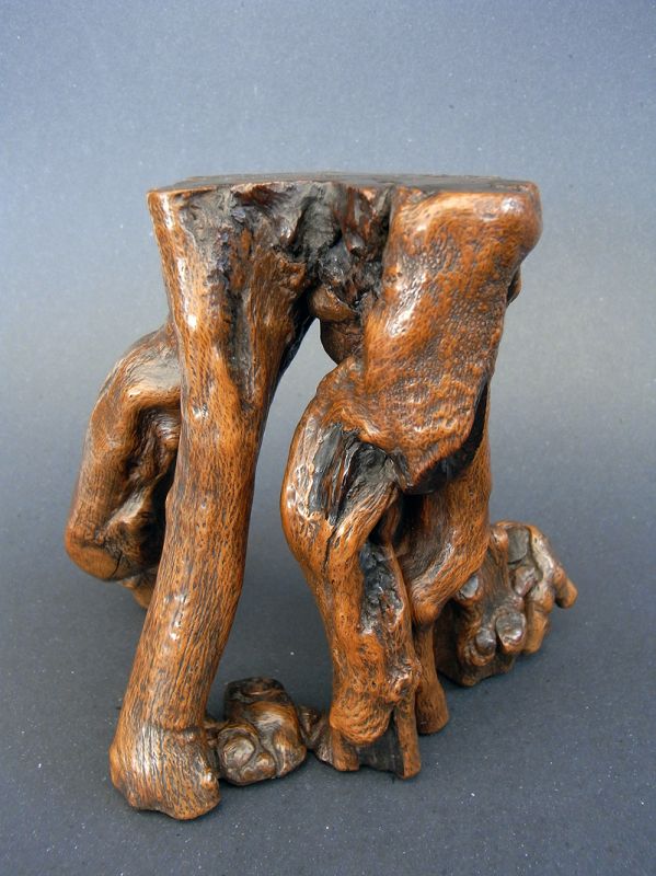 Chinese Old Natural Gnarled Rootwood Stand, Scholar Object