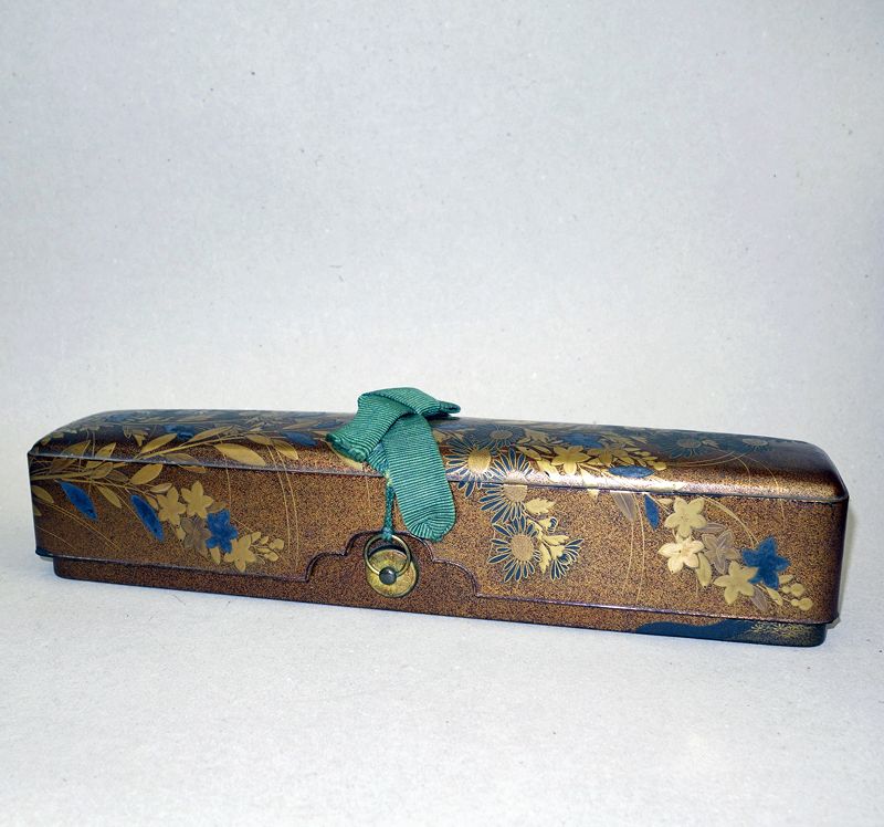 Antique Japanese Lacquer Fubako, Letter Box. Edo.