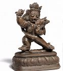 Stone Image of Vajrapani (Acala) and Consort. Tibet, 18th century