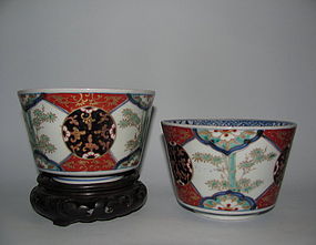 Pair of Ko Imari Aka-e Kinrande Mukuzuke Mid Edo