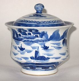 Rare Canton Handleless Sugar Bowl c. 1880-1910